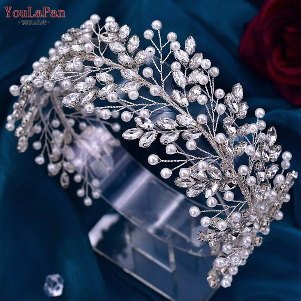 YouLaPan HP446 Pearl Headband Wedding Bride Hair Jewelry Bridal Headwear
