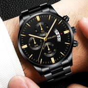 Fashion Stainless Steel Men Watch Bracelet Luxury Calendar Quartz Wristwatch