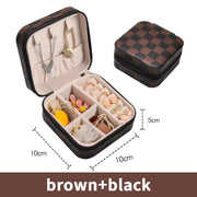 Jewelry Box Organizer Display Velvet Portable Leather Travel Jewelry Case