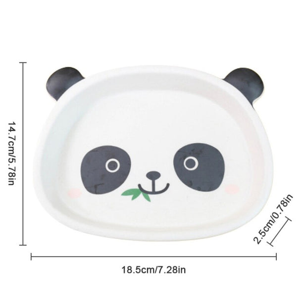 Bamboo Fiber Children Tableware Cute Cartoon Panda Food Plate