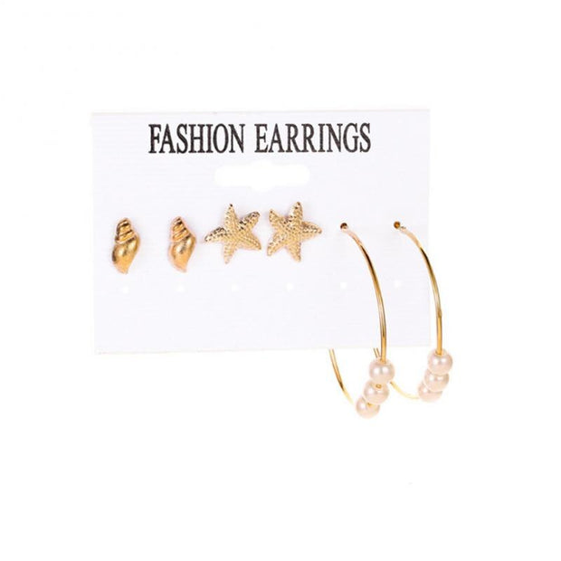 Drop Earrings Set Women Bohemian Butterfly Pearl Star Dangle Earrings 2022