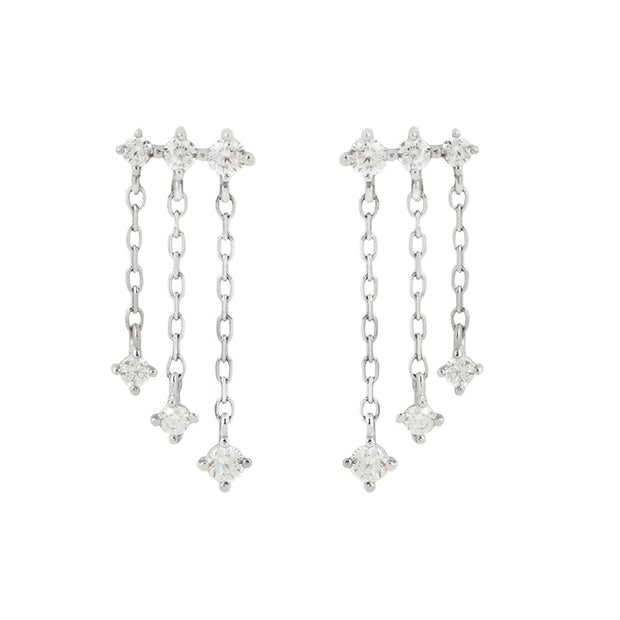 ROXI Korean Style Gold/Silcer Color Tassel Stud Earrings For Women 925 Sterling Silver