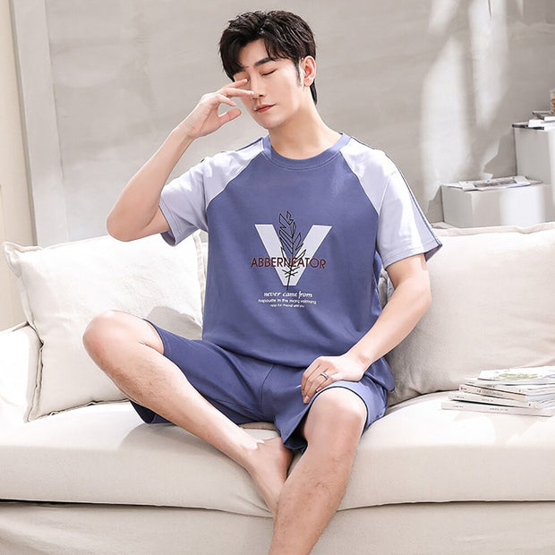 Trendyol Print Male Plaid Sleepwear Pajamas for Men Summer