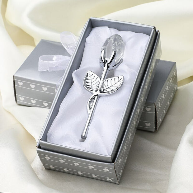 Valentines Day Gift Crystal Glass Rose Artificial Flower Valentines Day for Girlfriend