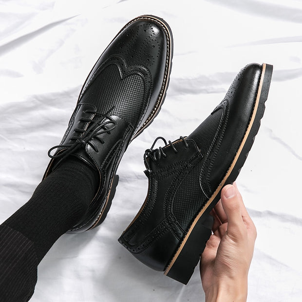 Leisure Retro Bullock Design Men Classic Business Formal Shoes