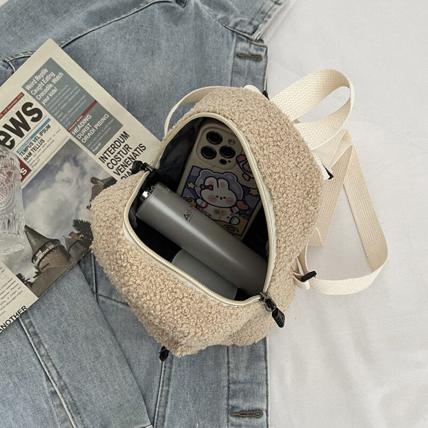 New Plush Fabric Women's Shoulder Crossbody Bag