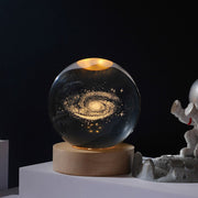 Luminous crystal ball tabletop ornament solar system moon decoration