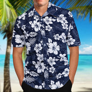 New Men's Slim Fit Floral Printed Shirts Male Casual