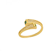 Zircon Double Heart Rings For Women Crystal Stainless Steel Heart Love Adjustable Ring