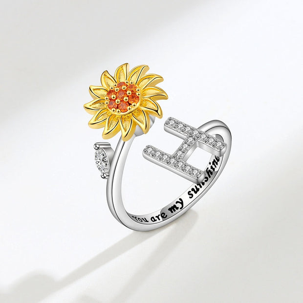 You Are My Sunshine Spinner Sunflowe Rings For Women Fidget Anti Stress