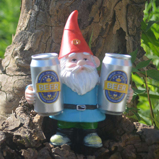 Old Man Drinking Beer Garden Elves Sculpture Resin Decoration Gnome Statue