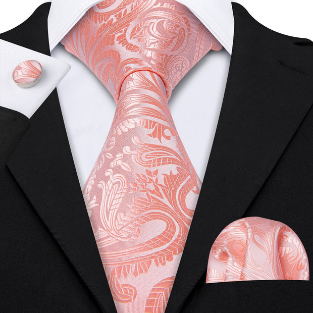 Wedding Gift Barry.Wang Designer NeckTie Handkerchief Cufflinks Set