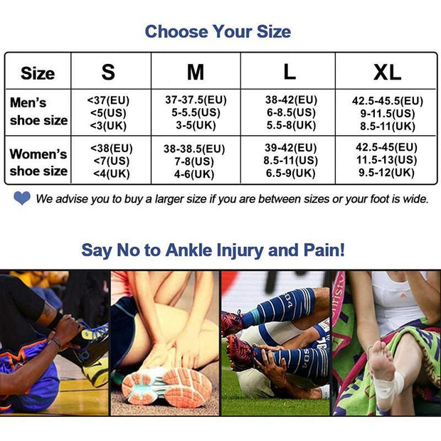 2PCS Ankle Brace Compression Support Sleeve Elastic Sprain Plantar Fasciitis Foot Socks