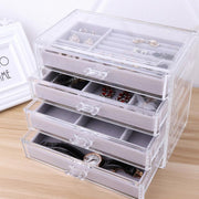 Jewelry Box Fashion Velvet Earrings Necklace Ring Jewelry Organizer Case for drawer