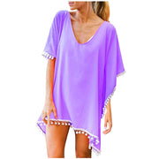 Women Chiffon Tassels Swimsuit Cover Up Sexy Bikini