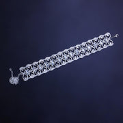 Statement Silver Color Big Crystal Stone Necklace Choker for Women
