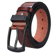 Maikun Men&#39;s Vintage Casual Belt Black Pin Buckle Student Versatile Leather Wide Belt