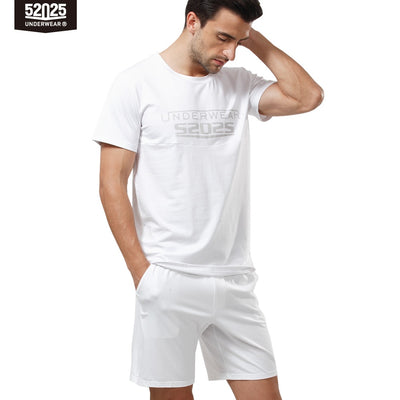 52025 Men Pajama Set Cotton Modal Short Sleeve Sleepwear